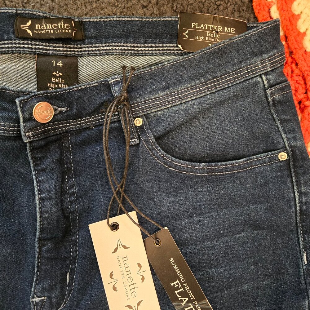 Nanette Lepore Belle High Rise Bootcut Jeans, Sz 14, NWT - Picture 4 of 10